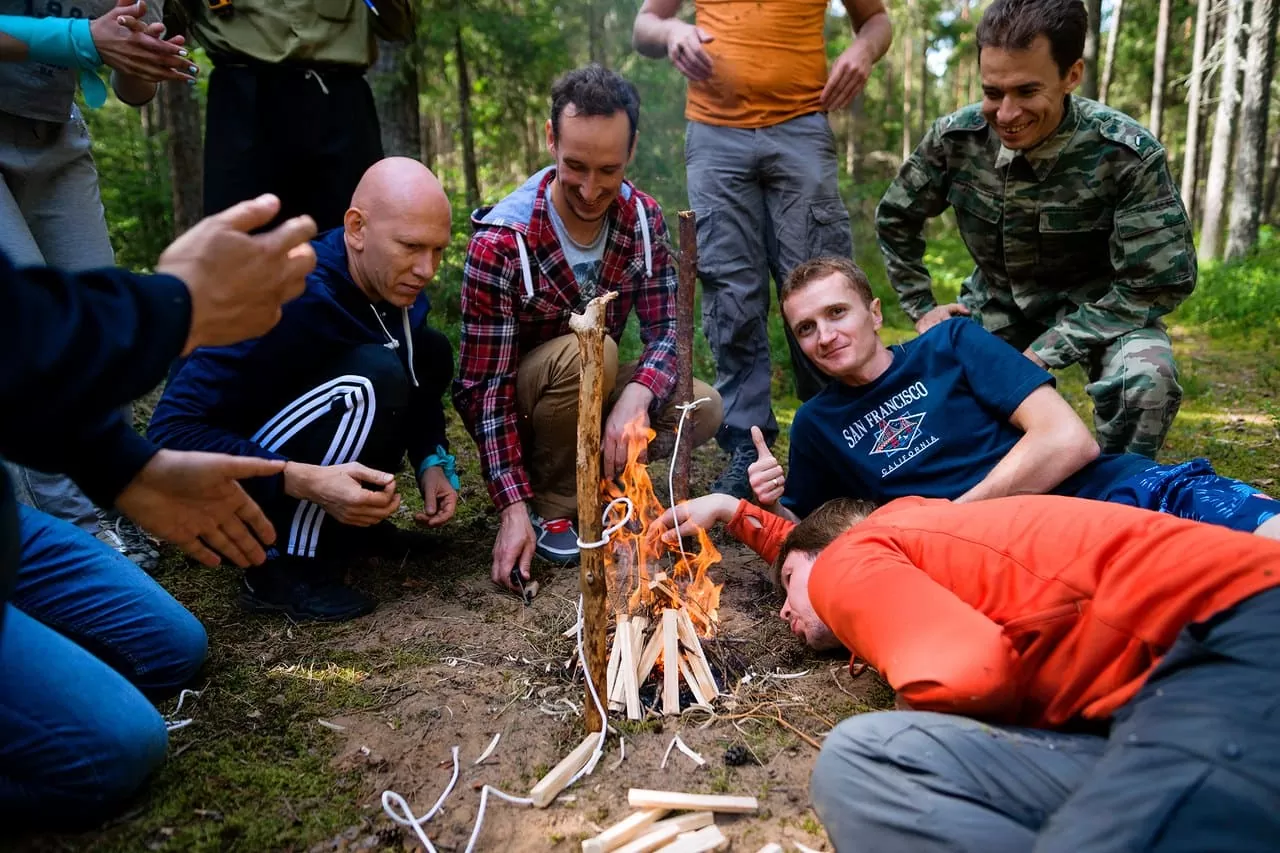 добыча огня на тимбилдинг